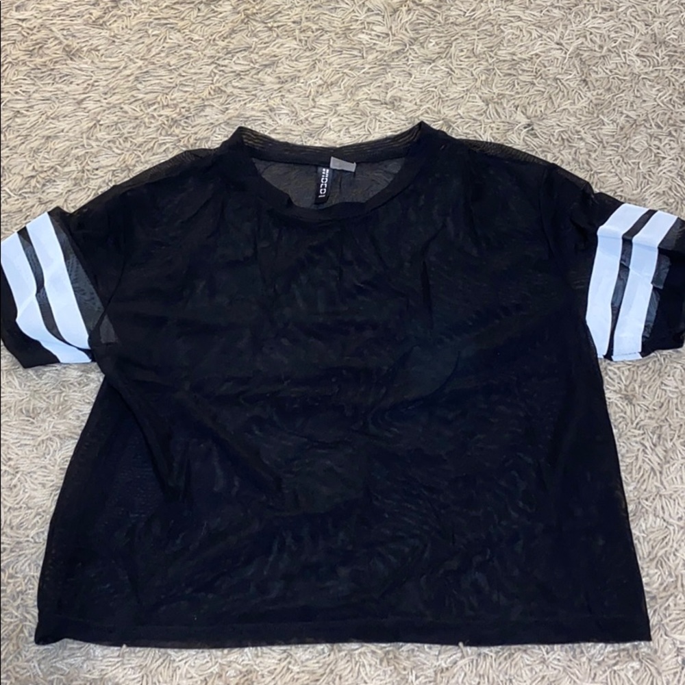 black mesh h&m rave top